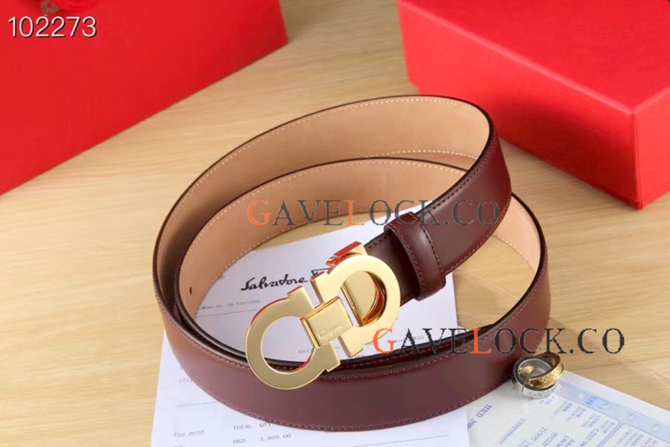 Replica Brown And Gold Ferragamo Belt Men Gift